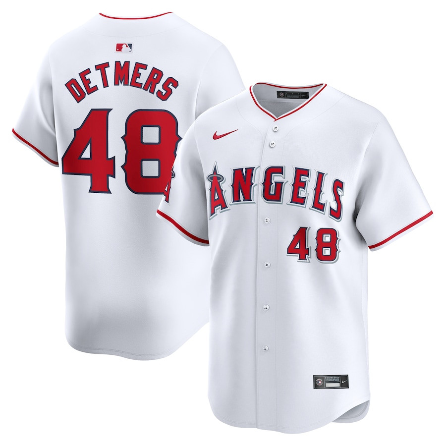 Reid Detmers 48 Los Angeles Angels Home Limited Player Men Baseball Jersey - White 