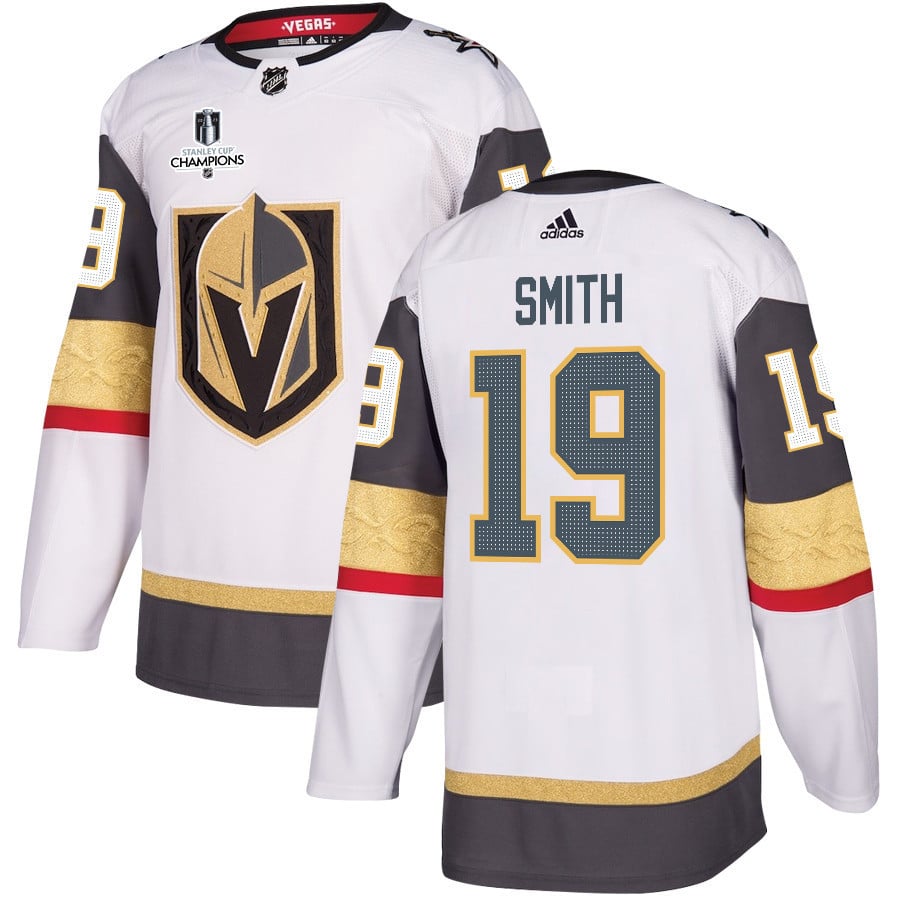 Reilly Smith 19 Vegas Golden Knights Stanley Cup 2023 Champions Patch Away Breakaway Men Hockey Jersey - White - JS277 