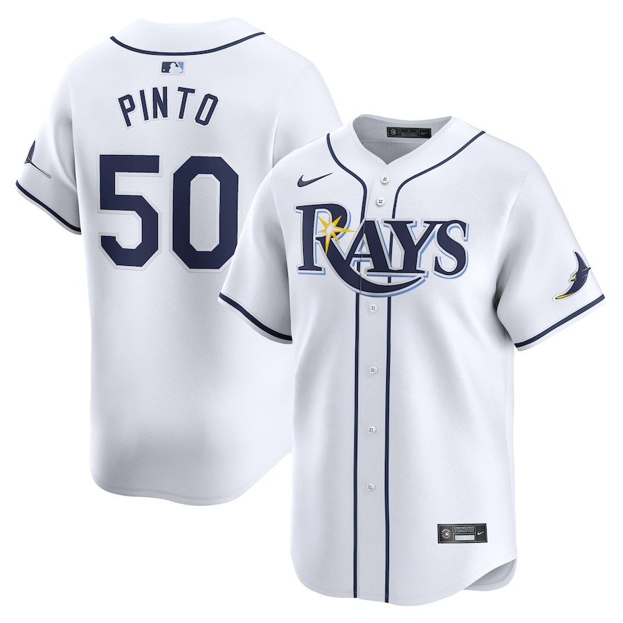 Rene Pinto 50 Tampa Bay Rays Home Limited Player Men Baseball Jersey - White - JS929 