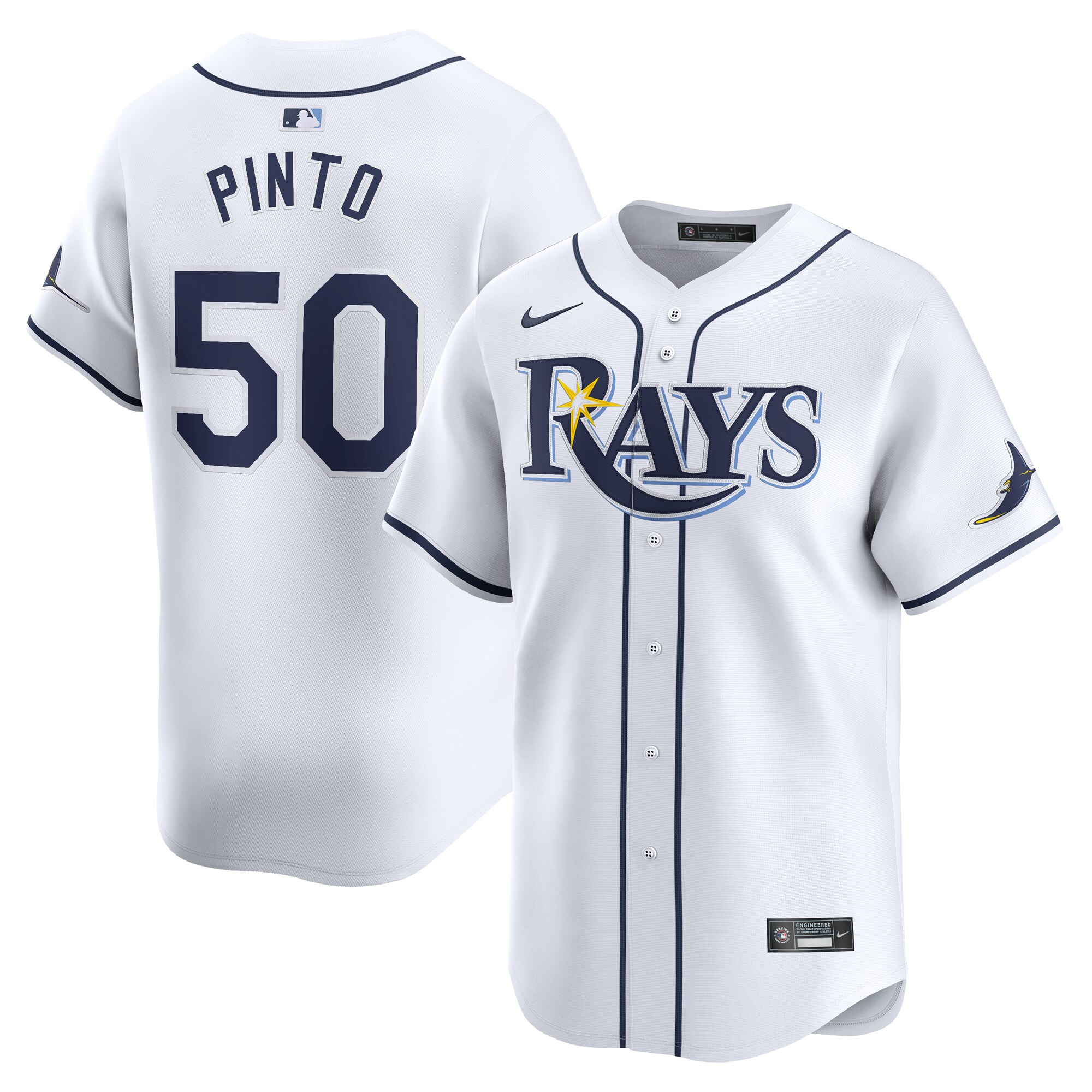 Rene Pinto Tampa Bay Rays Home Limited Player Baseball Jersey - White