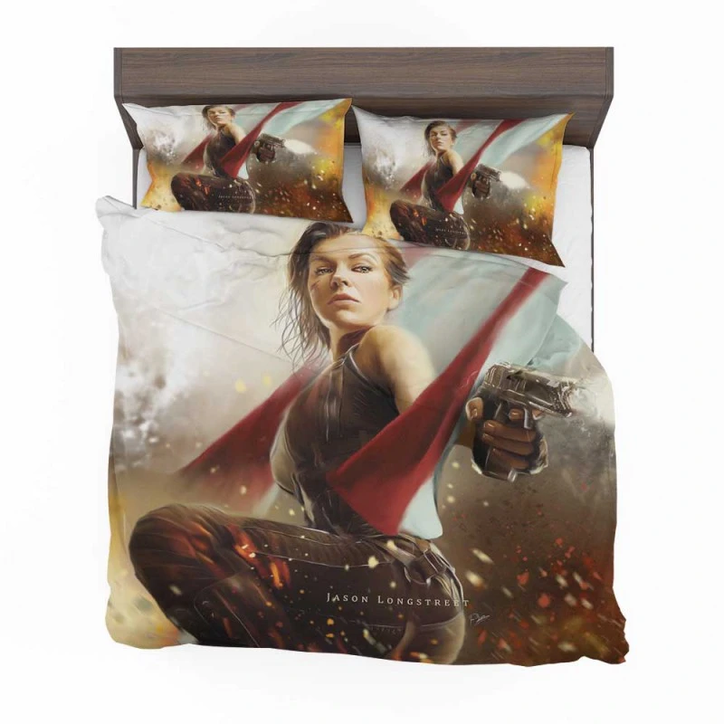 Alternative view of Resident Evil Action Horror Movie Milla Jovovich Bedding Set - Custom Bedding Set