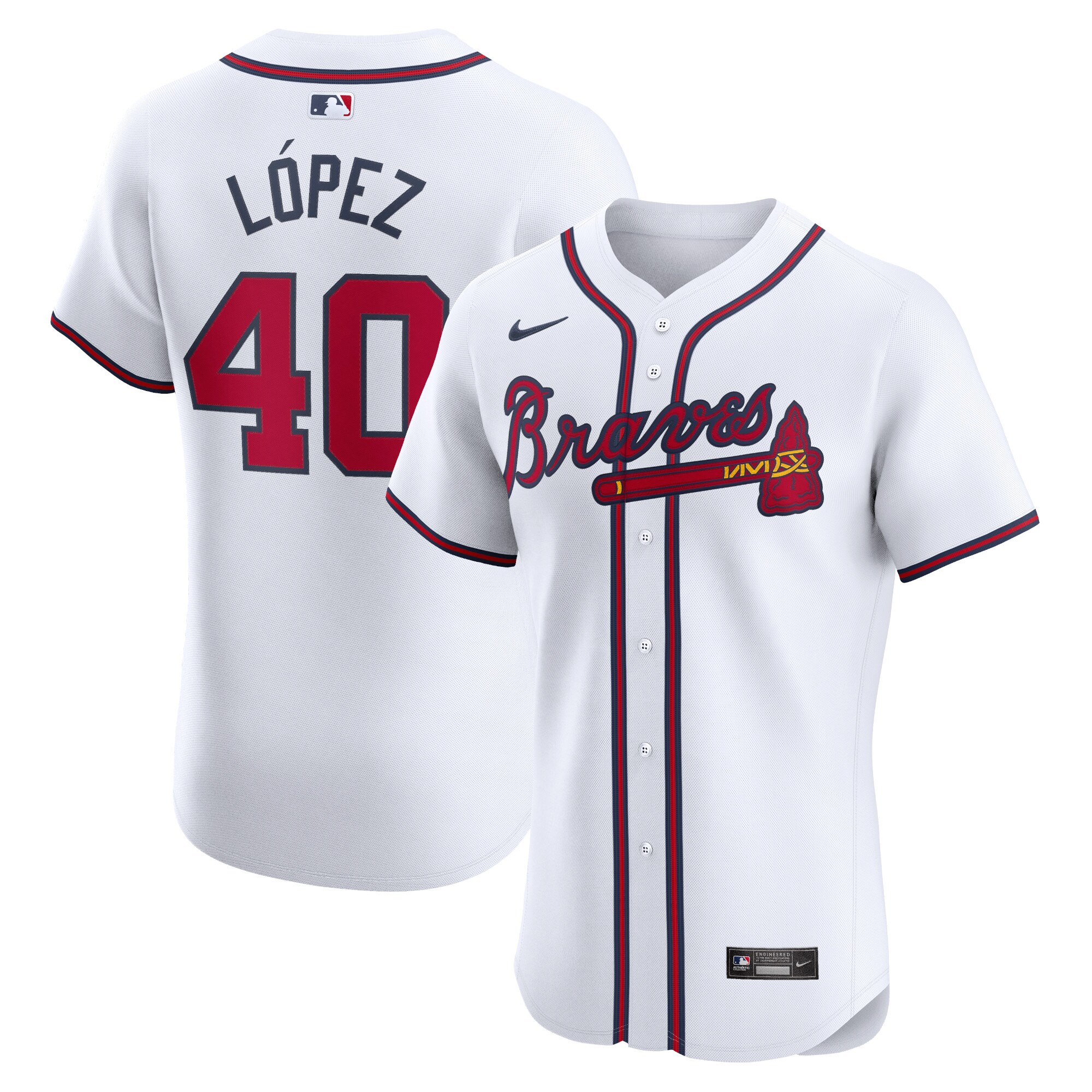 Reynaldo Lopez Atlanta Braves Home Elite Player Baseball Jersey - White
