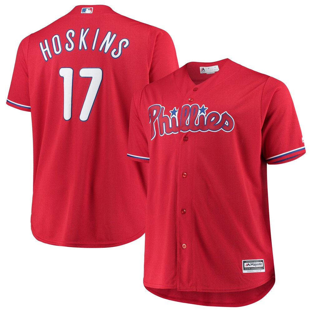 Rhys Hoskins Philadelphia Phillies Majestic Big & Tall Alternate Cool Base Player Baseball Jersey - Red