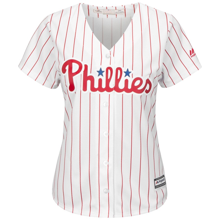 Alternative view of Rhys Hoskins Philadelphia Phillies Majestic Women's Cool Base Replica Player Baseball Jersey - White