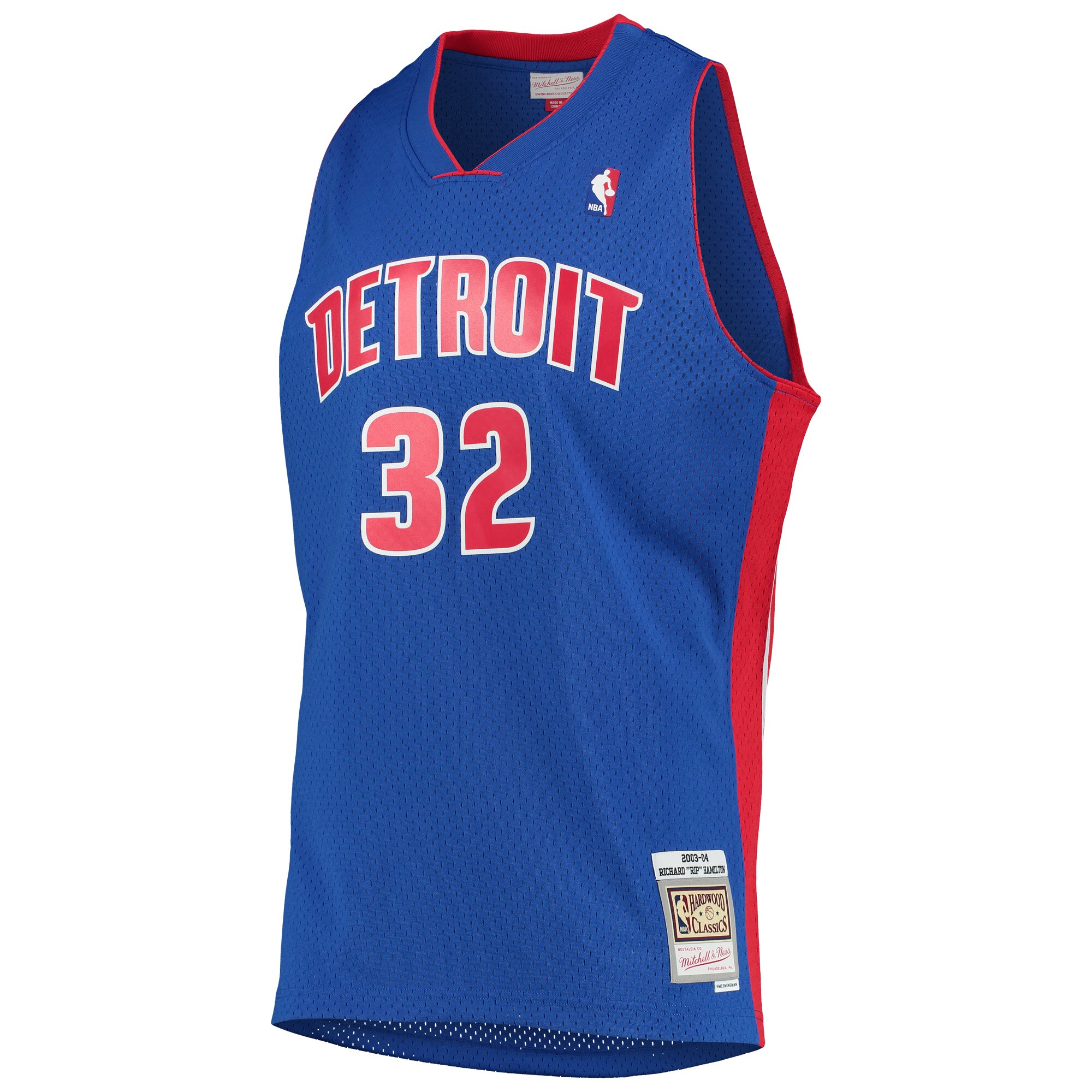 Alternative view of Richard Hamilton Detroit Pistons Mitchell & Ness 2003/04 Hardwood Classics Swingman Basketball Jersey - Blue