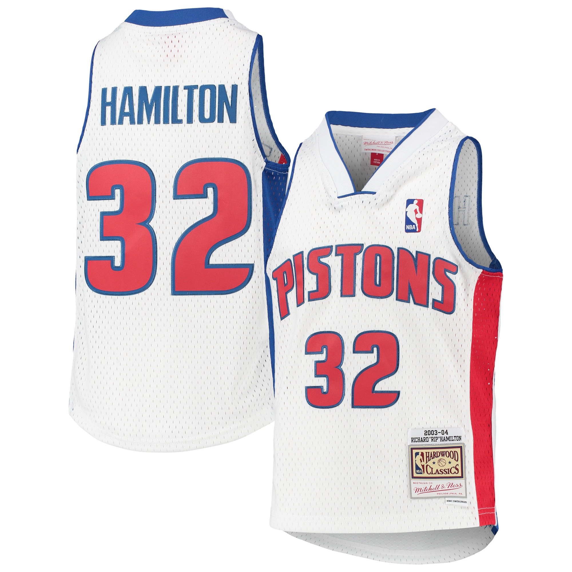 Richard Hamilton Detroit Pistons Mitchell & Ness Youth 2003/04 Hardwood Classics Swingman Basketball Jersey - White