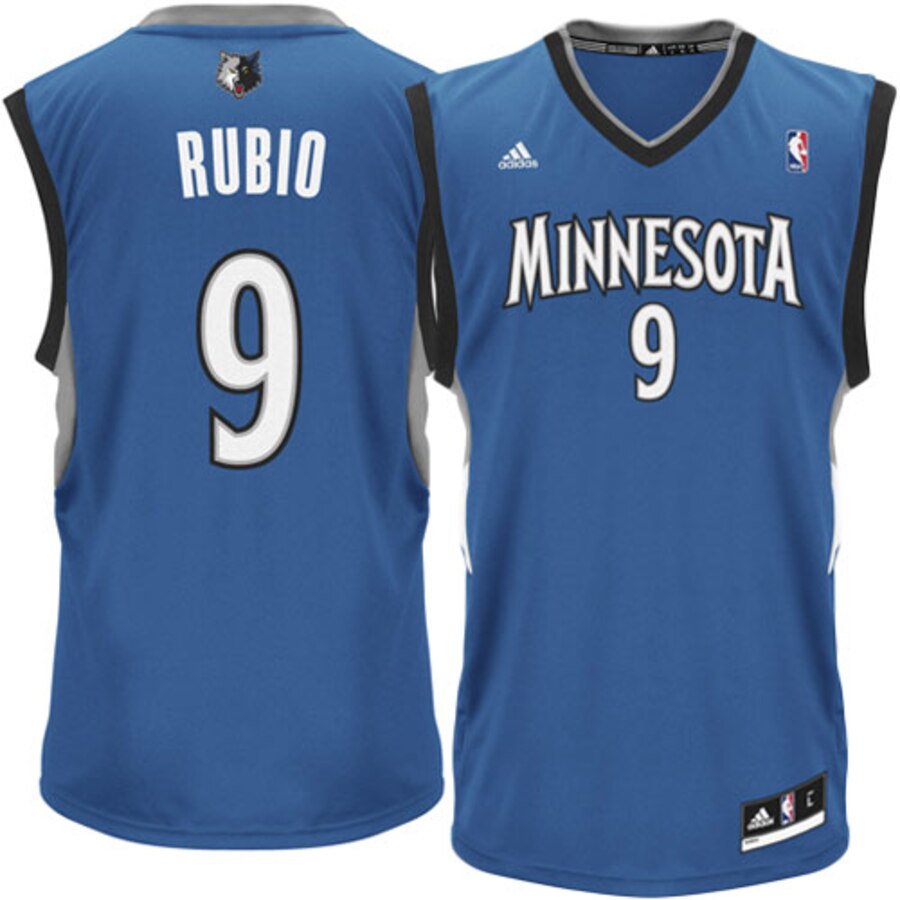 Ricky Rubio Minnesota Timberwolves Adidas Replica Road Basketball Jersey - Slate Blue