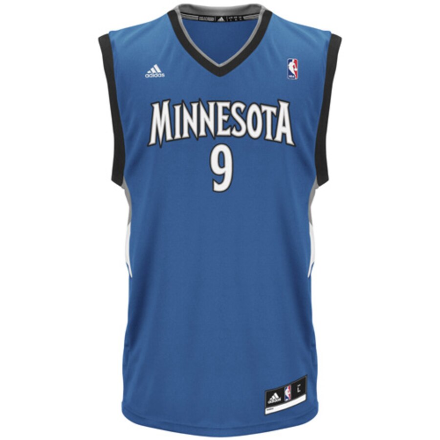 Alternative view of Ricky Rubio Minnesota Timberwolves Adidas Replica Road Basketball Jersey - Slate Blue