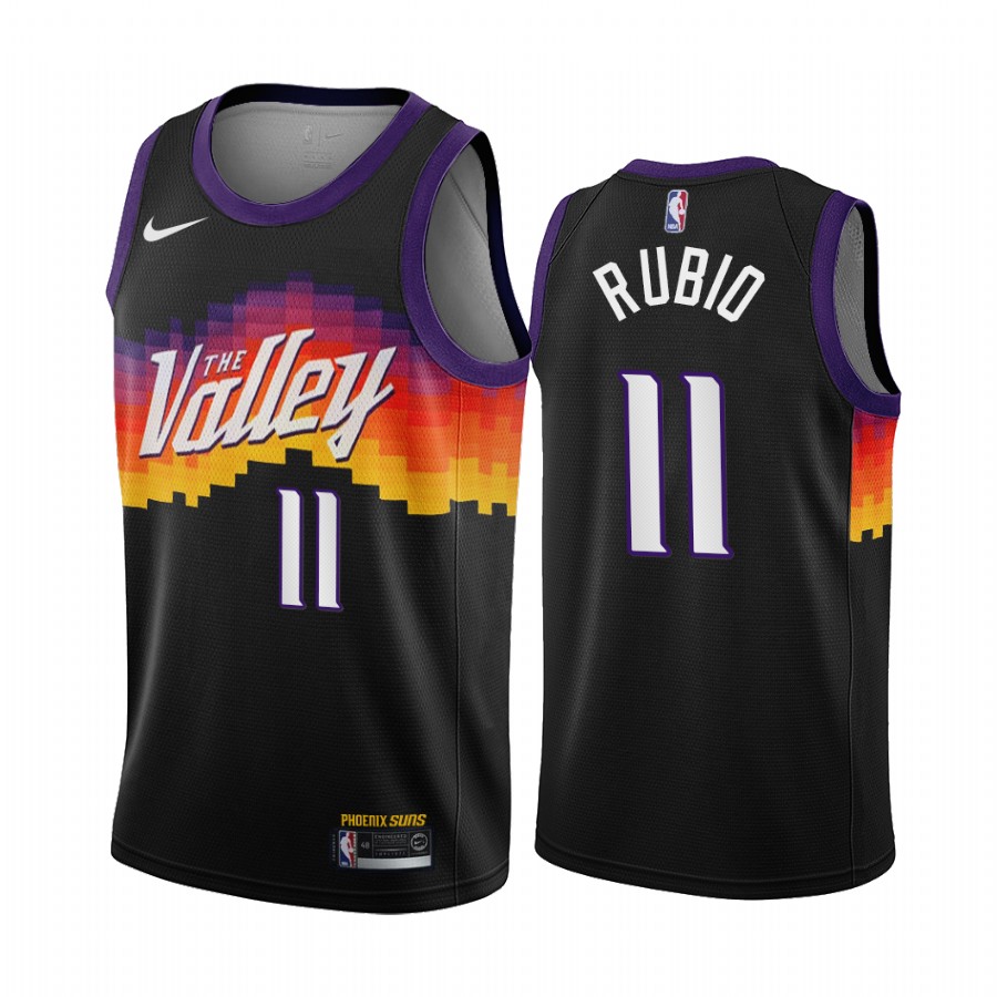 Ricky Rubio Phoenix Suns Black City Edition The Valley 2020-21 Basketball Jersey