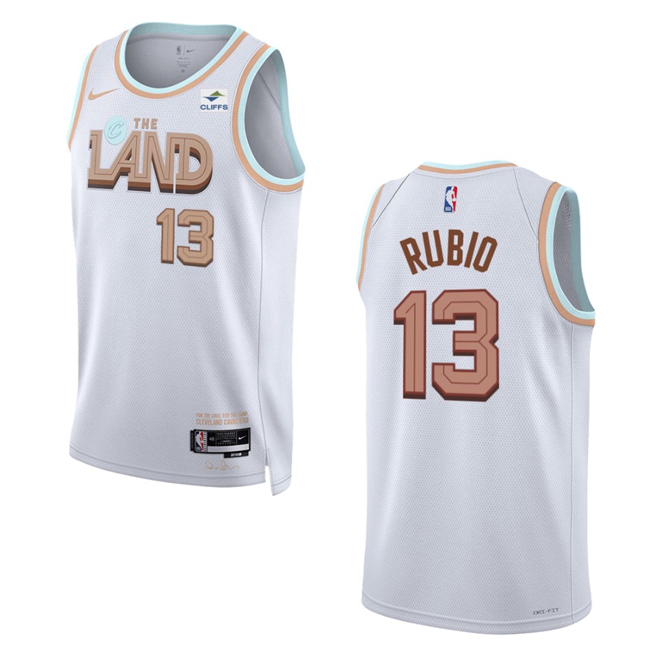 Ricky Rubio White City Edition 2022-23 Cleveland Cavaliers Swingman Basketball Jersey
