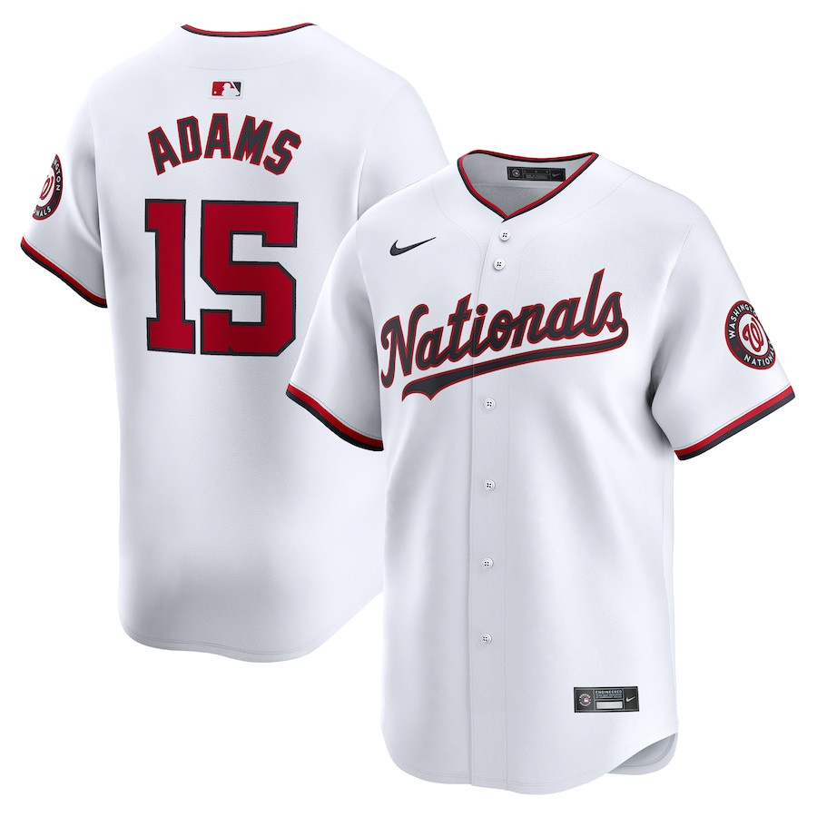 Riley Adams 15 Washington Nationals Home Limited Player Men Baseball Jersey - White - JS560 