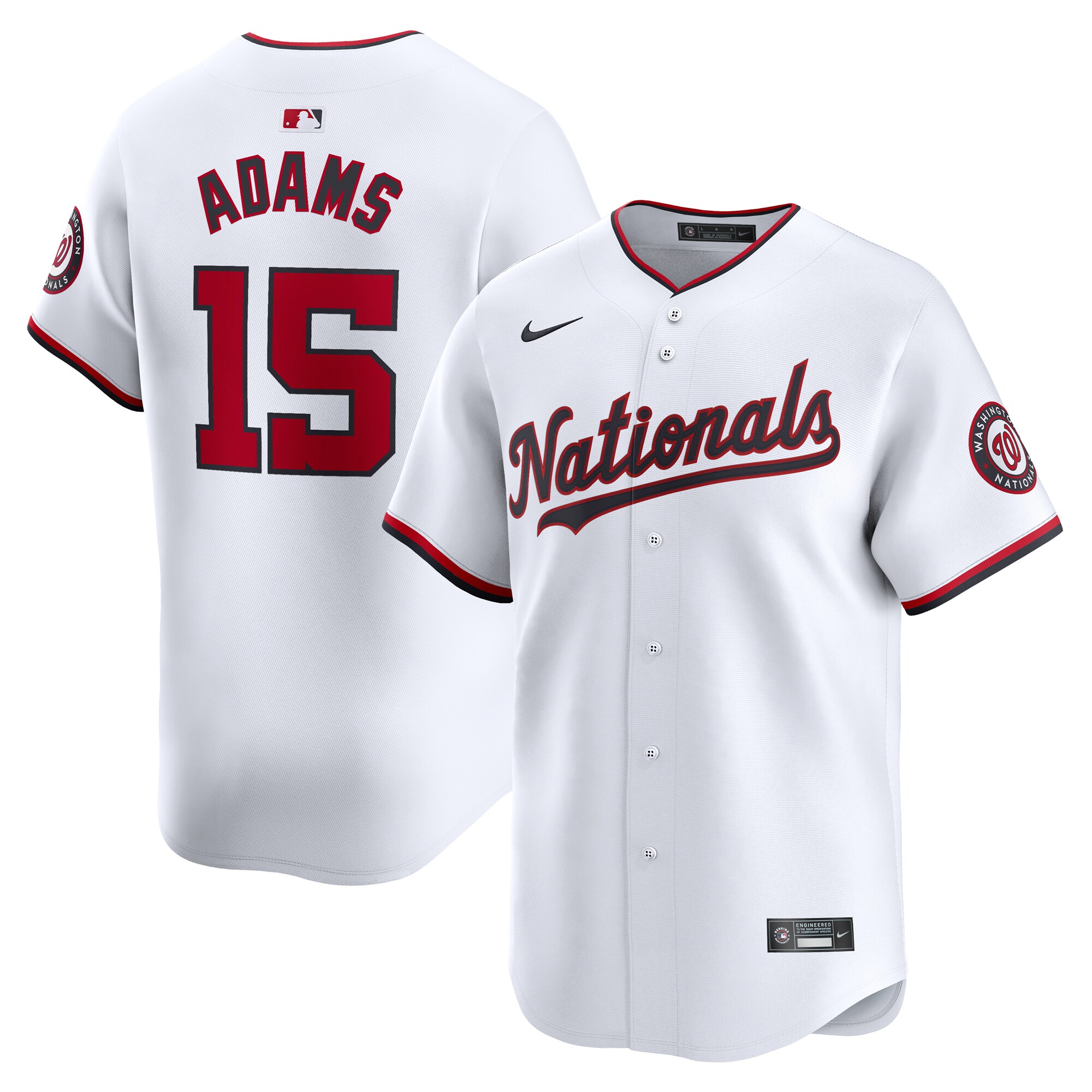 Riley Adams Washington Nationals Home Limited Player Baseball Jersey - White