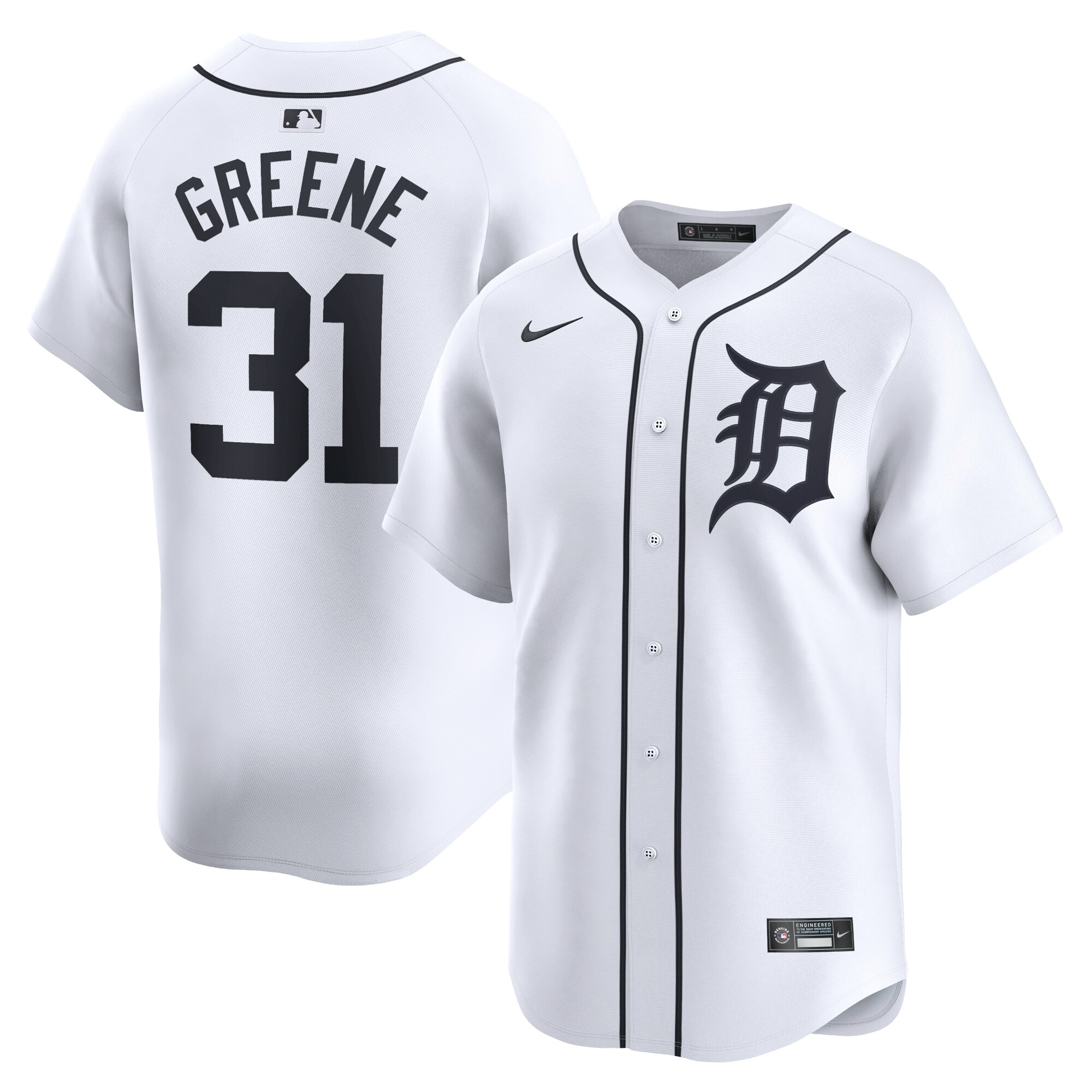 Riley Greene Detroit Tigers Home Limited Player Baseball Jersey - White