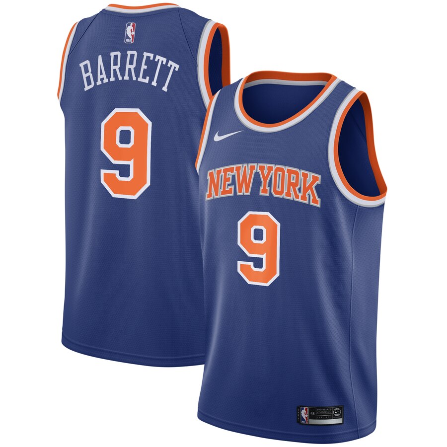 R.j. Barrett New York Knicks 2019 Nba Draft First Round Pick Swingman Basketball Jersey Royal - Icon Edition