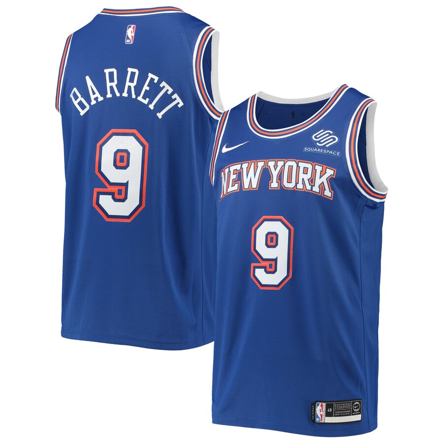 Rj Barrett New York Knicks 2019/20 Swingman Basketball Jersey Blue - Statement Edition
