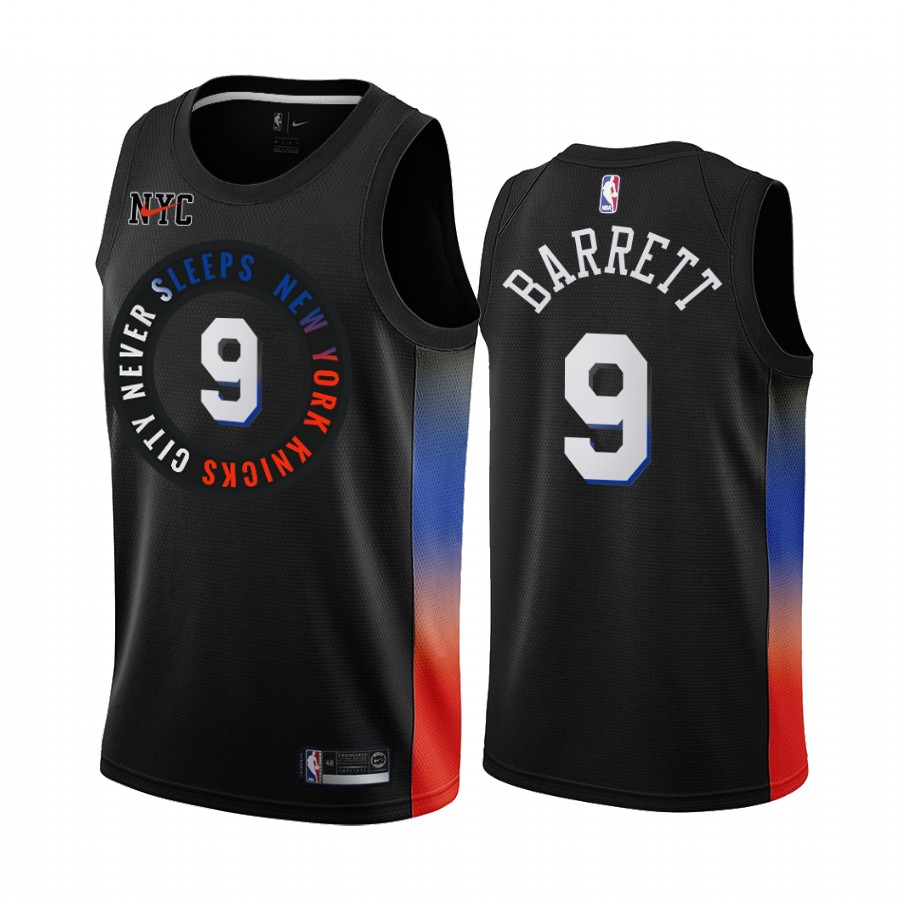 Rj Barrett New York Knicks Black City Edition 2020-21 Basketball Jersey