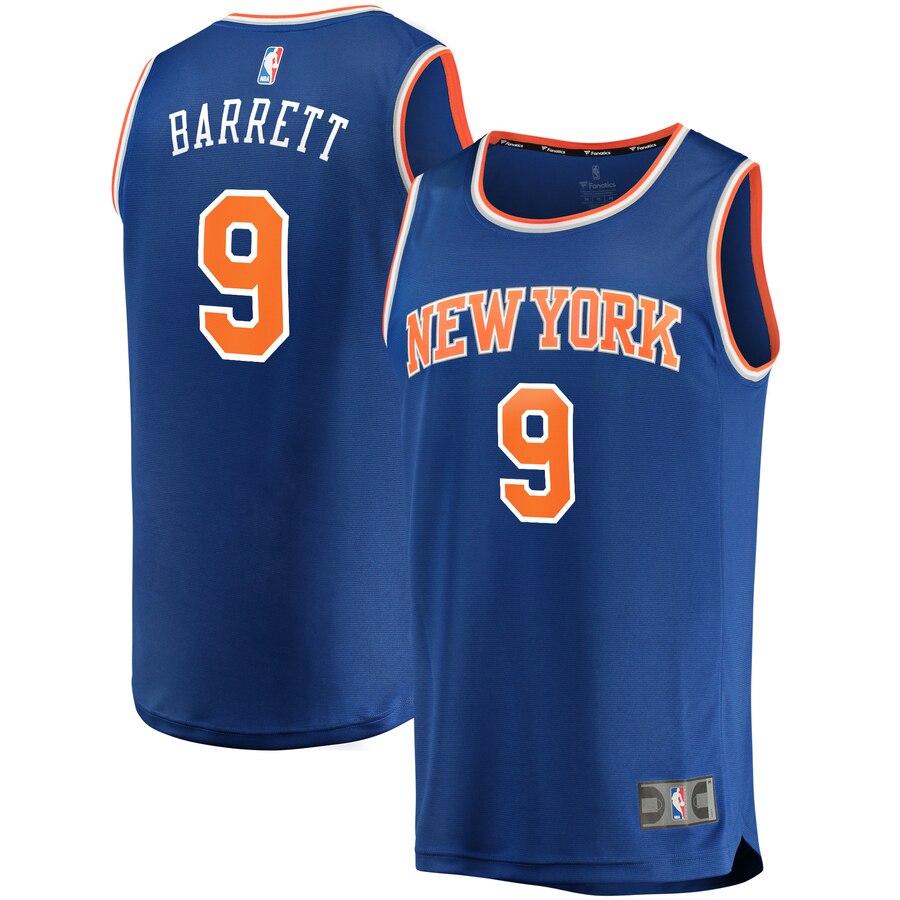 R.j. Barrett New York Knicks Fanatics Branded 2019 Nba Draft First Round Pick Fast Break Replica Basketball Jersey Royal - Icon Edition