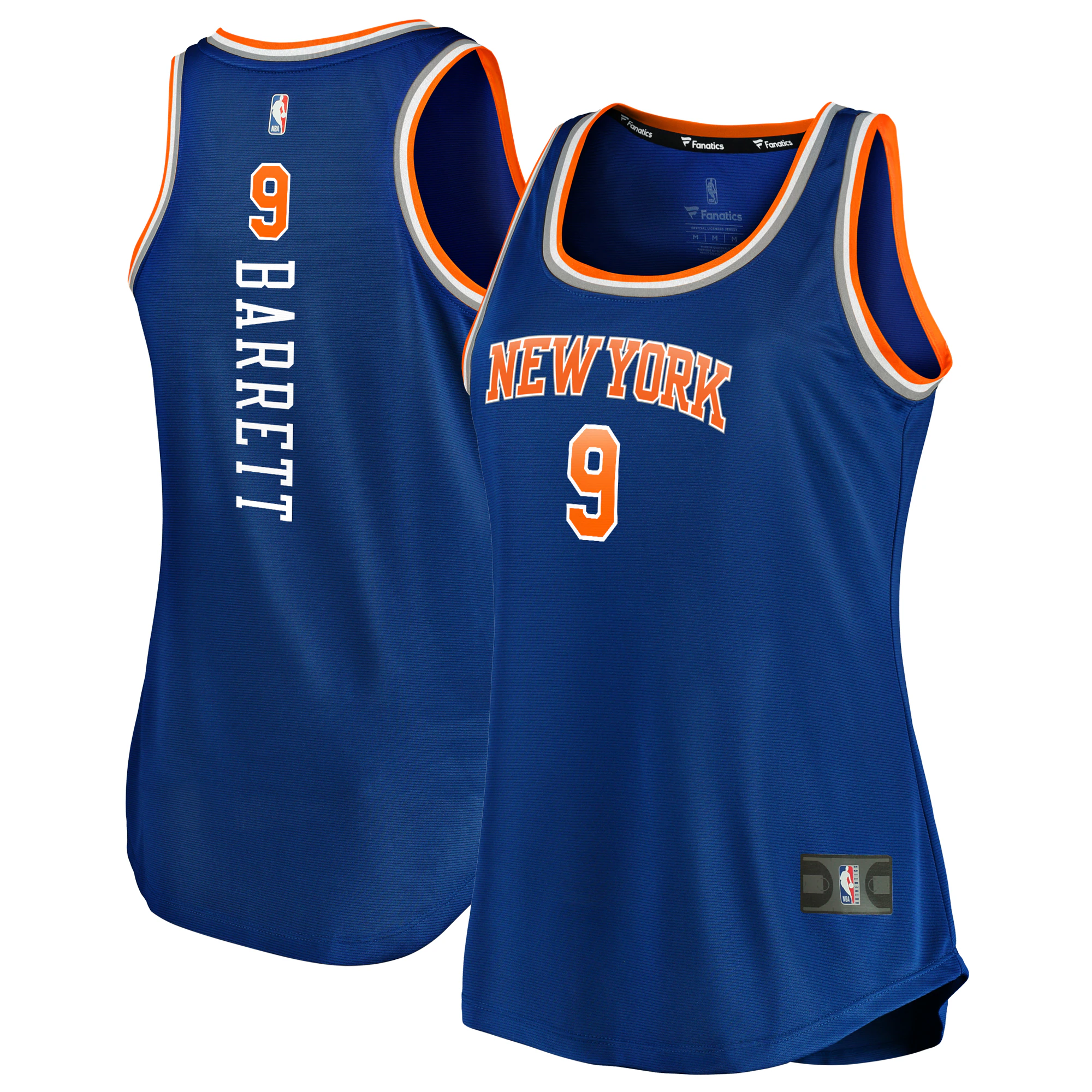 Rj Barrett New York Knicks Fanatics Branded Women's 2019/20 Fast Break Team Tank Basketball Jersey - Icon Edition - Blue