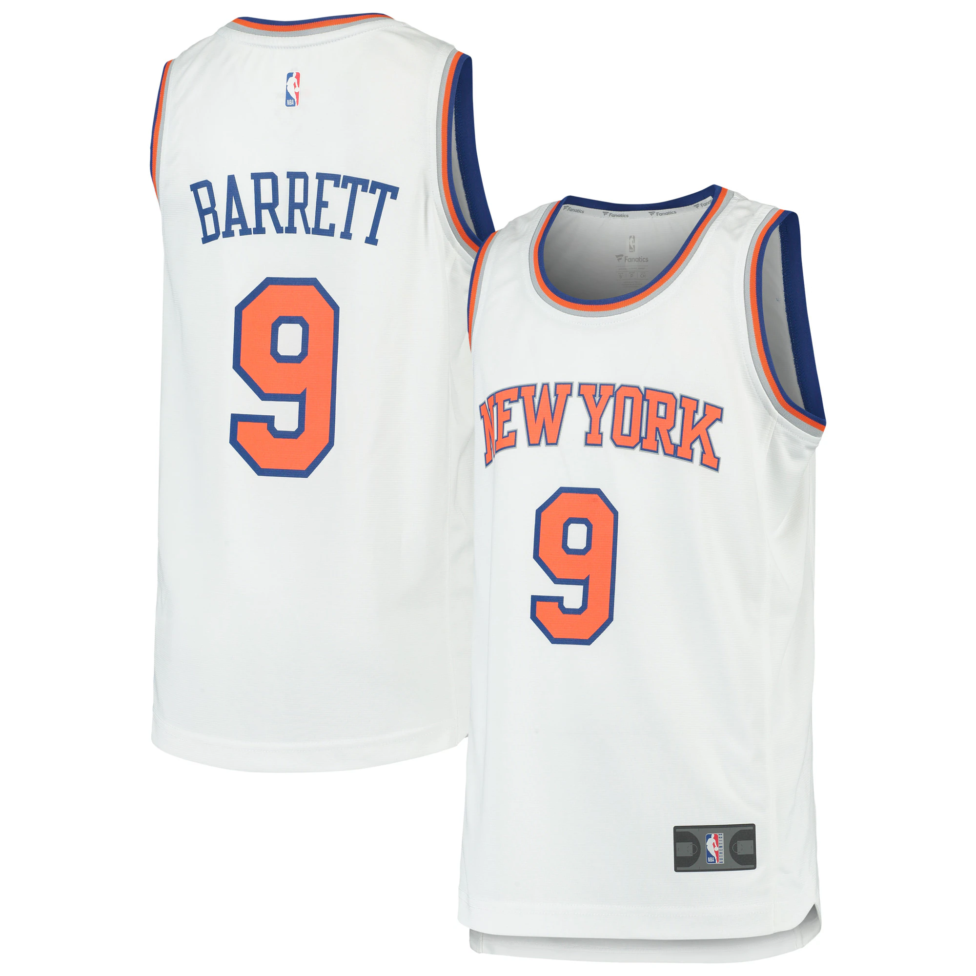 Alternative view of Rj Barrett New York Knicks Fanatics Branded Youth 2019 Nba Draft First Round Pick Fast Break Replica Basketball Jersey - Association Edition - White
