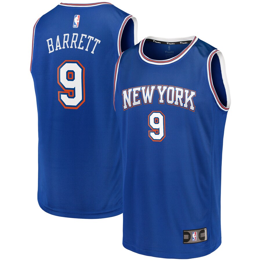 Rj Barrett New York Knicks Fanatics Branded Youth Fast Break Player Replica Basketball Jersey - Statement Edition - Blue