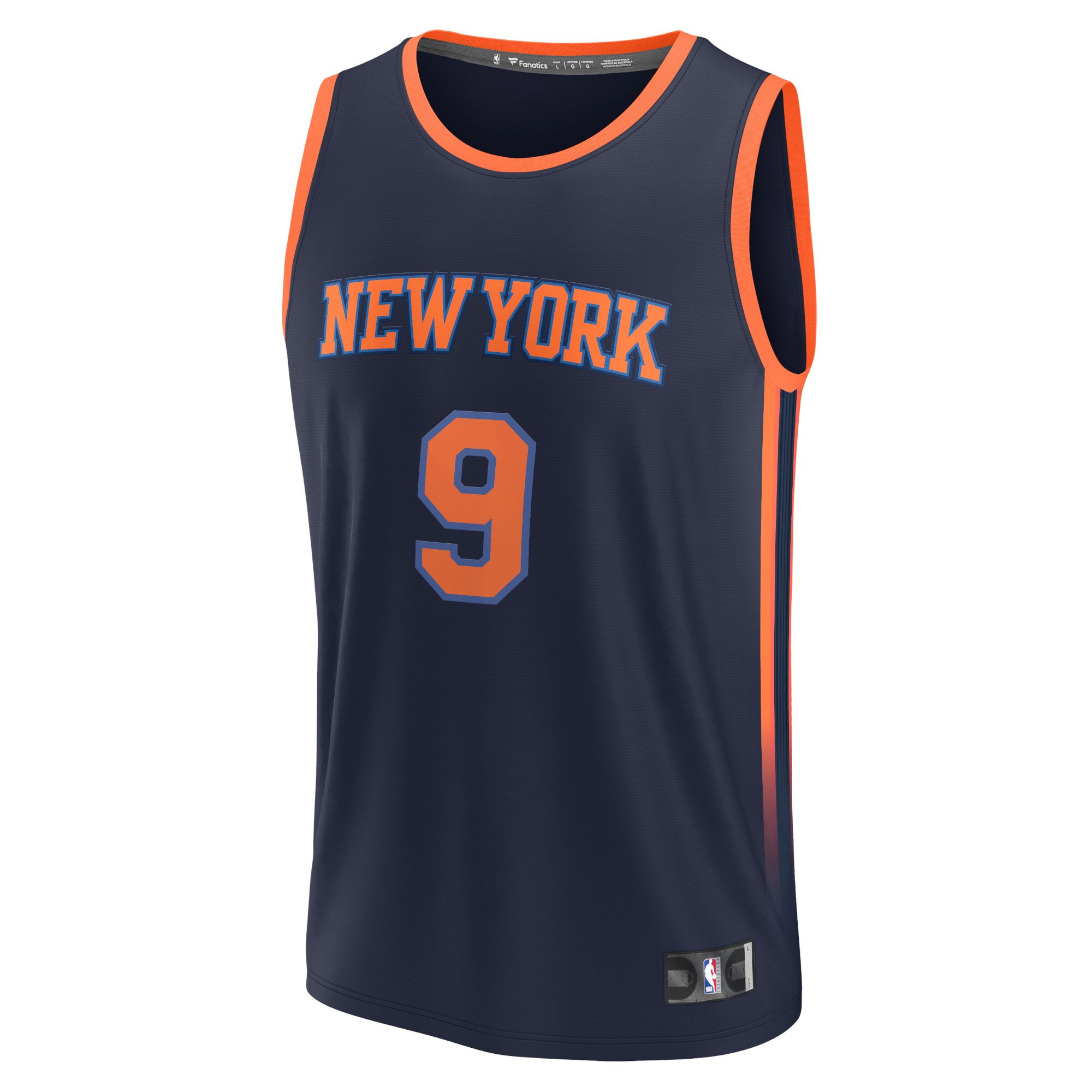 Alternative view of Rj Barrett New York Knicks Fanatics Fast Break Replica Player Basketball Jersey - Statement Edition - Navy