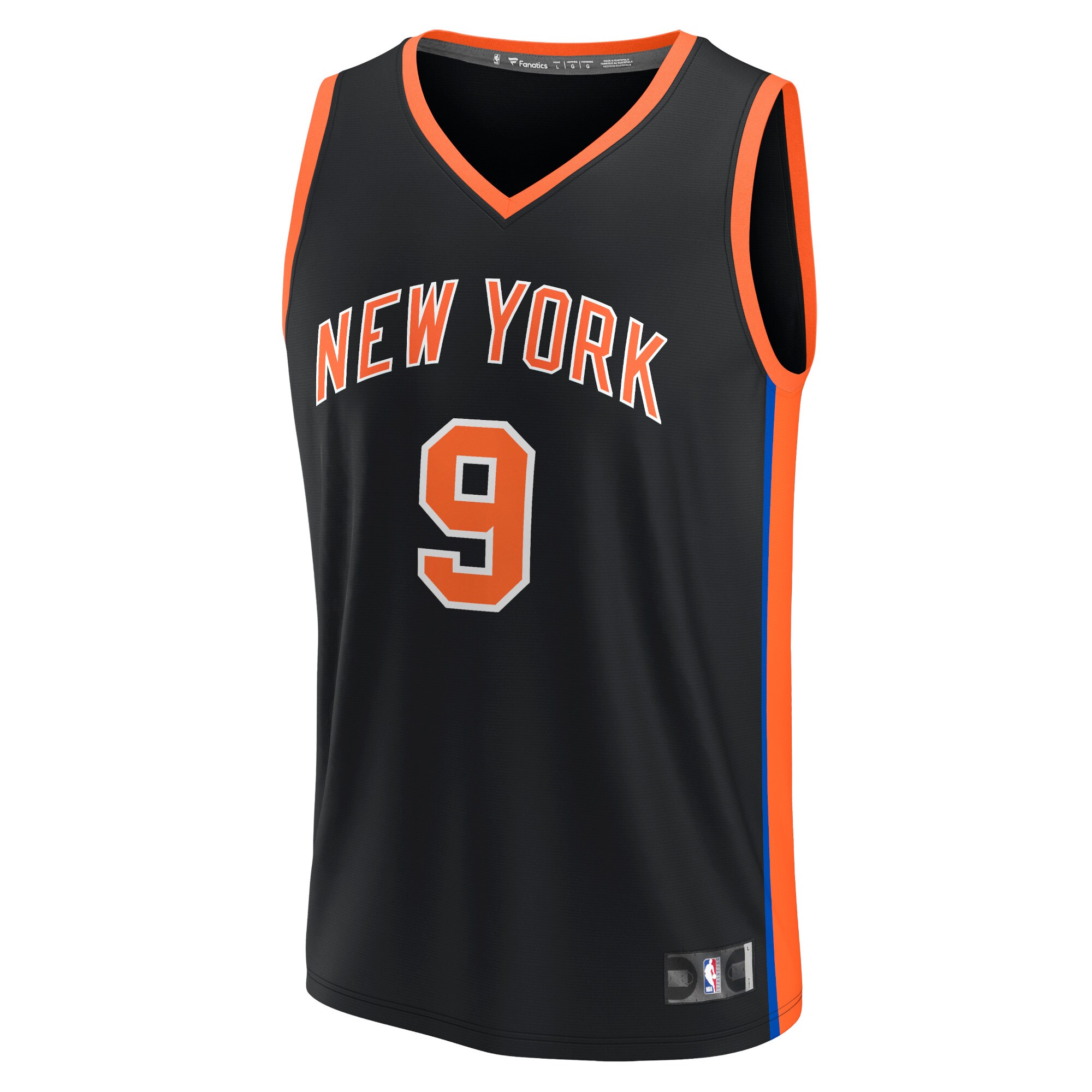 Alternative view of Rj Barrett New York Knicks Fanatics Fastbreak Basketball Jersey - City Edition - Black