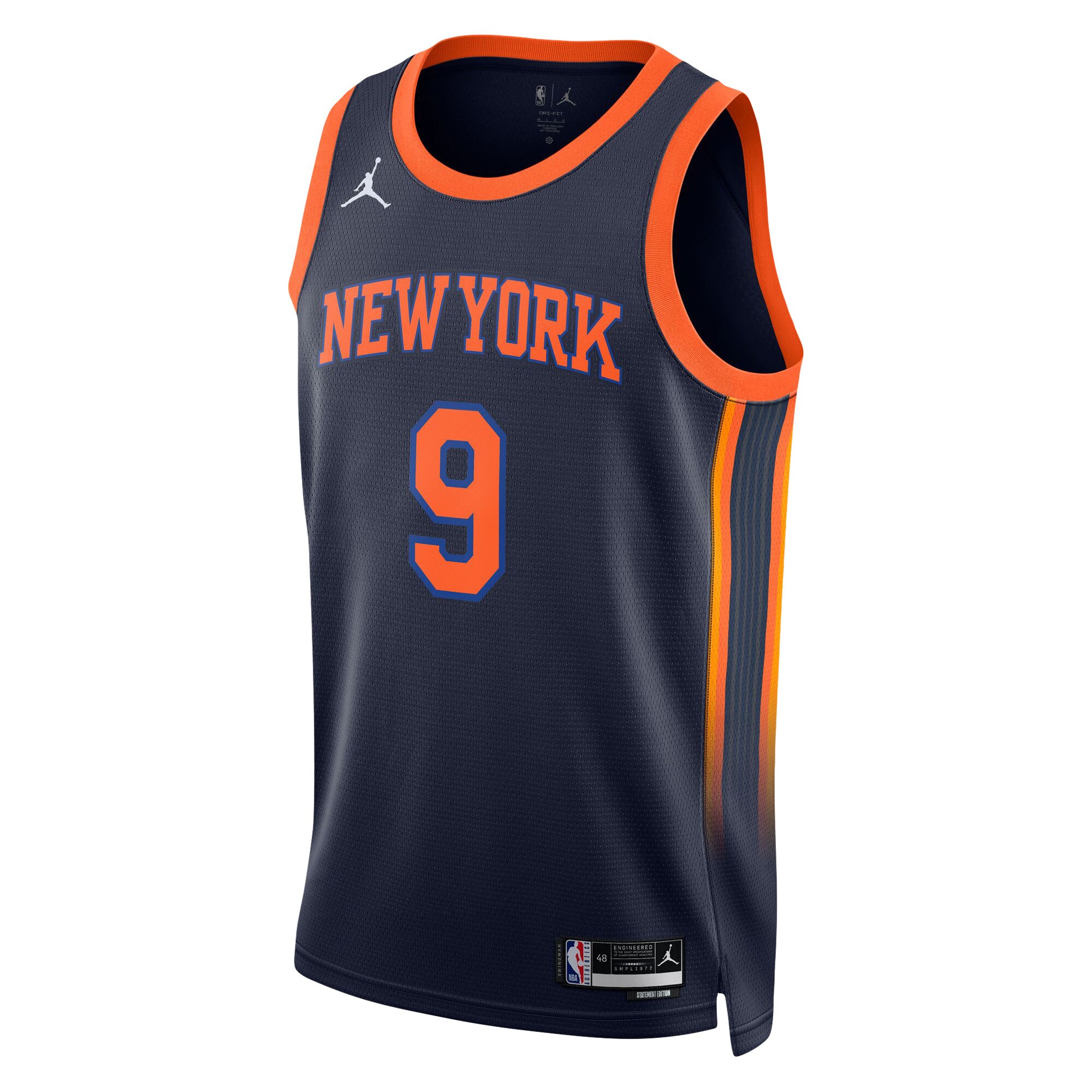 Alternative view of Rj Barrett New York Knicks Jordan Brand Unisex Swingman Basketball Jersey – Statement Edition – Navy
