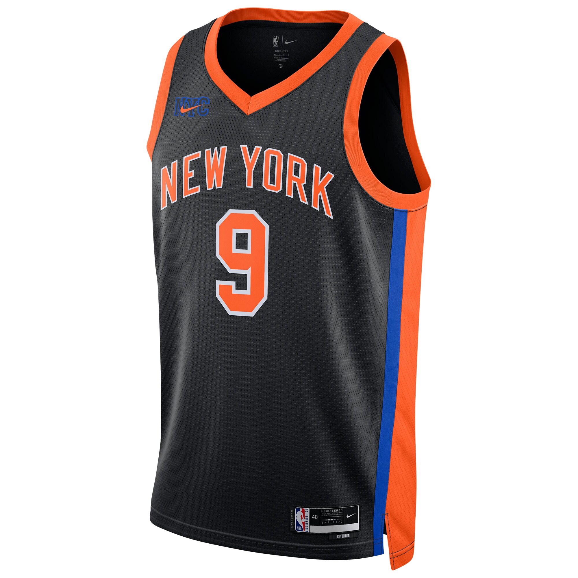 Alternative view of Rj Barrett New York Knicks Unisex 2022/23 Swingman Basketball Jersey – City Edition – Black