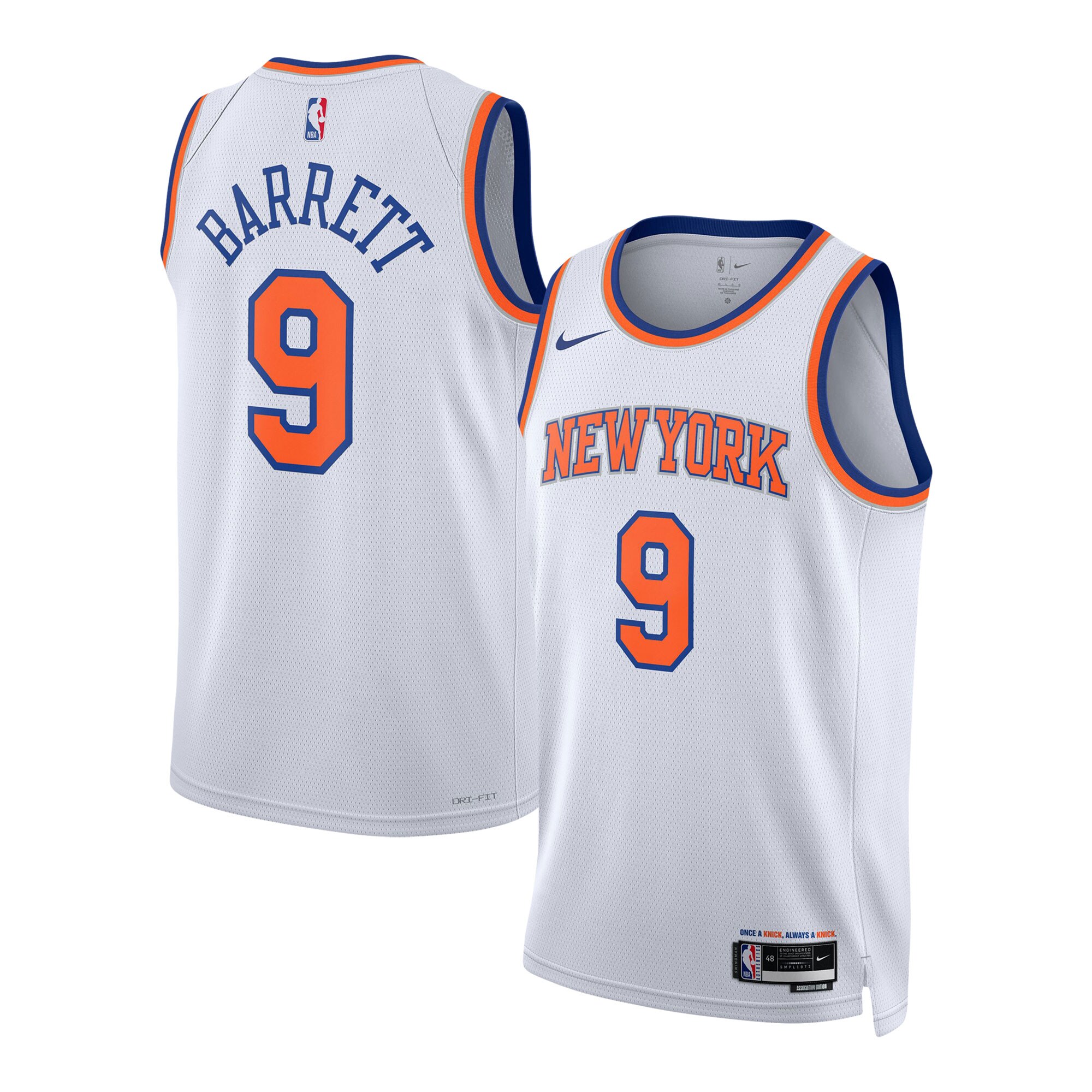 Rj Barrett New York Knicks Unisex Swingman Basketball Jersey - Association Edition - White