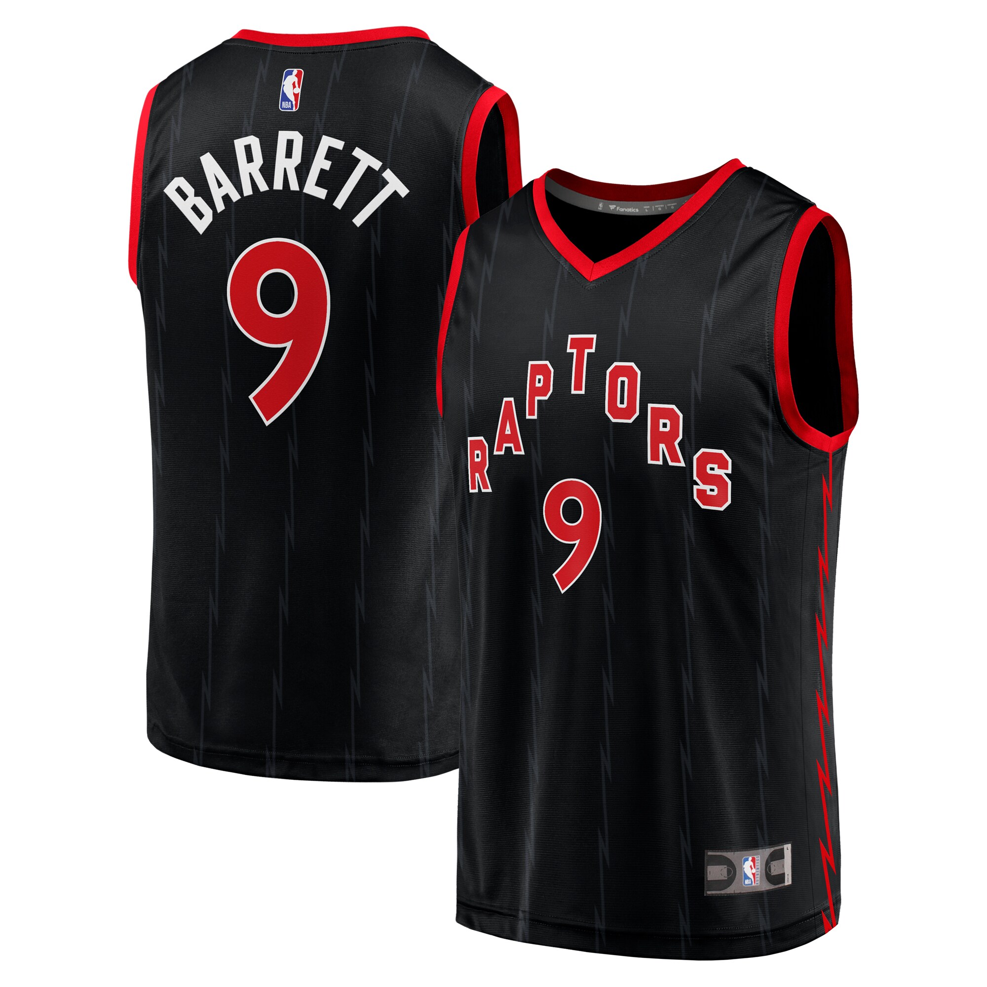 Rj Barrett Toronto Raptors Fanatics Fast Break Player Basketball Jersey - Statement Edition - Black