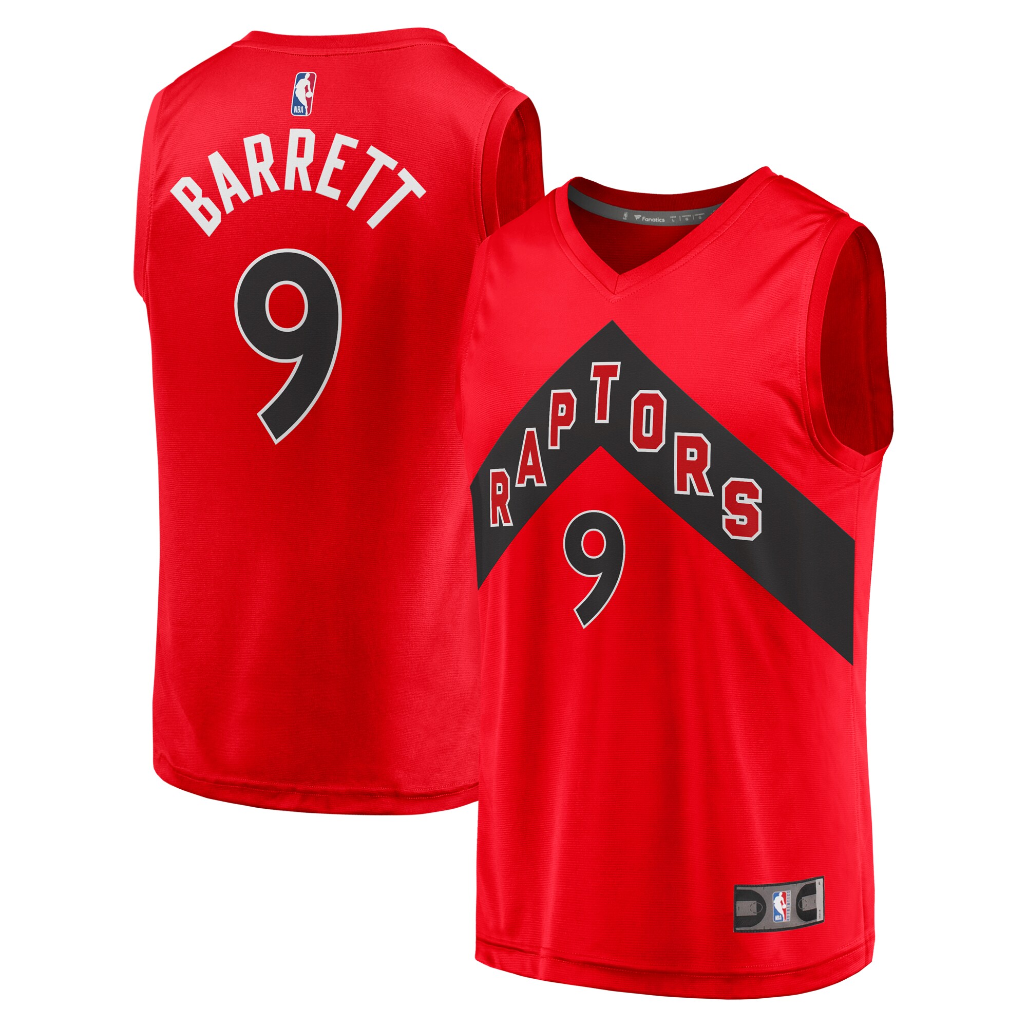 Rj Barrett Toronto Raptors Fanatics Youth Fast Break Player Basketball Jersey - Icon Edition - Red