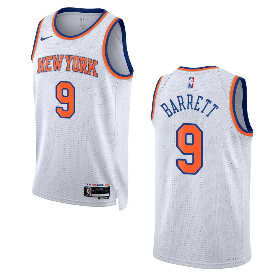 Rj Barrett White Association Edition 2022-23 New York Knicks Swingman Basketball Jersey