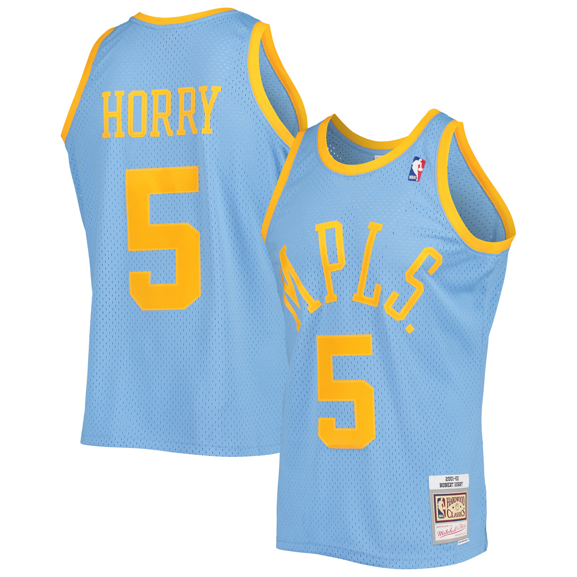 Robert Horry Los Angeles Lakers Mitchell & Ness 2001-02 Hardwood Classics Swingman Basketball Jersey - Powder Blue