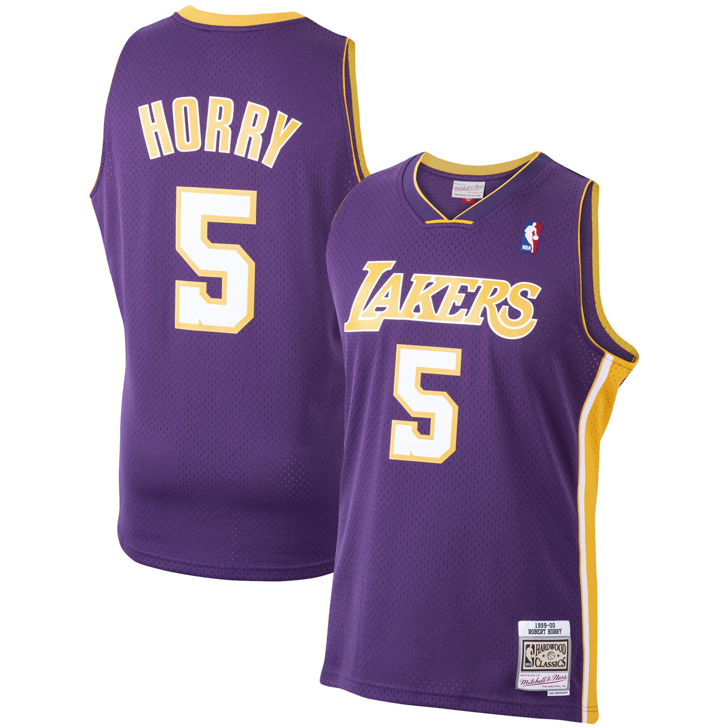 Alternative view of Robert Horry Los Angeles Lakers Mitchell & Ness 1999-2000 Hardwood Classics Swingman Player Basketball Jersey – Purple – Jsfangear Basketball Jersey Store