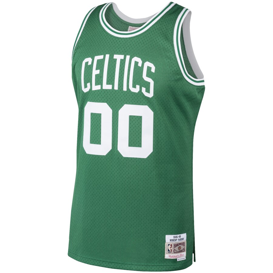 Alternative view of Robert Parish Boston Celtics Mitchell & Ness 1985-86 Hardwood Classics Swingman Player Basketball Jersey - Kelly Green
