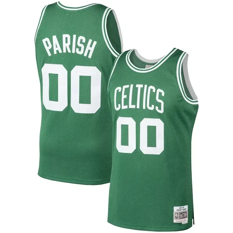 Robert Parish Boston Celtics Mitchell & Ness 1986-87 Hardwood Classics Swingman Basketball Jersey - Kelly Green - JS421 