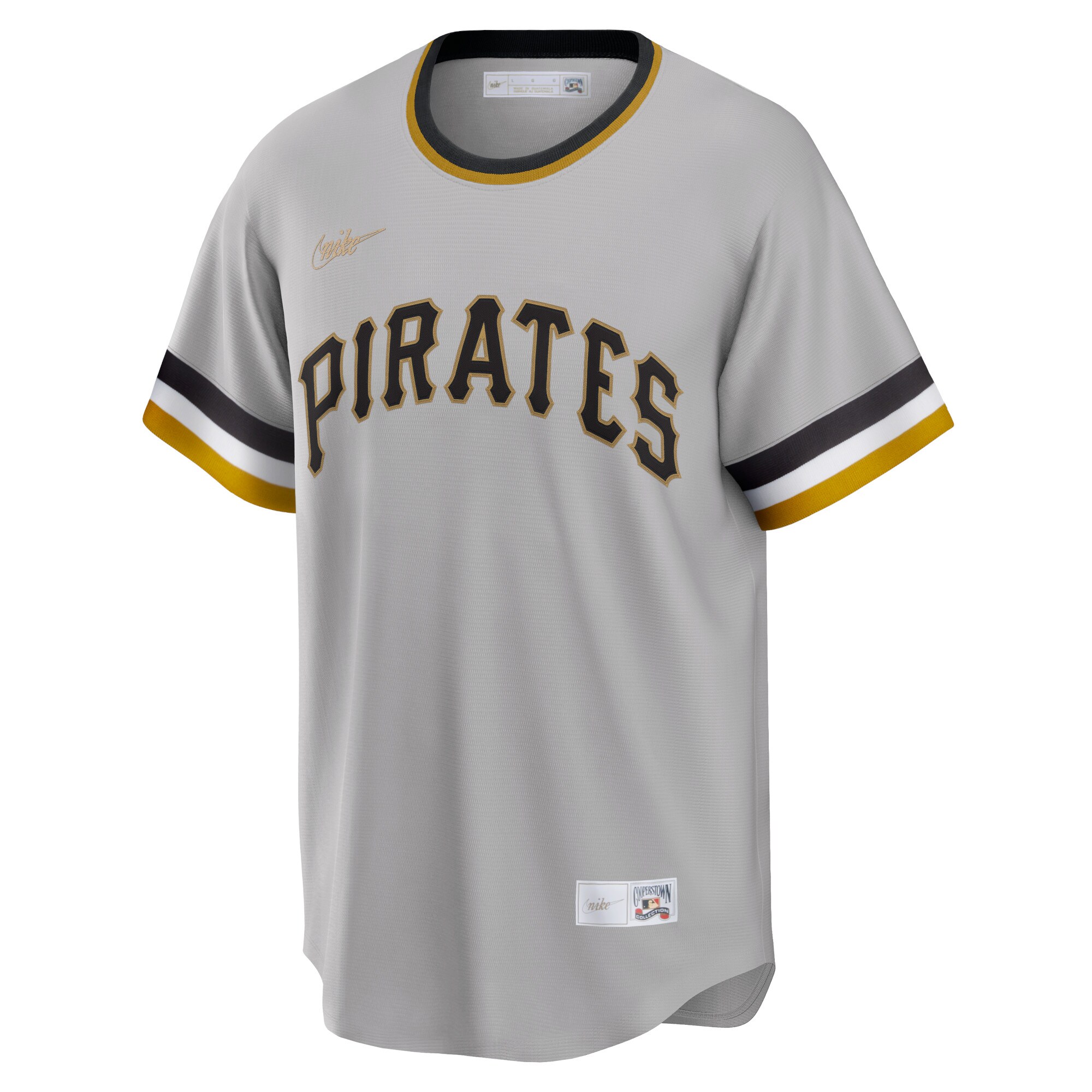 Alternative view of Roberto Clemente Pittsburgh Pirates Road Cooperstown Collection Player Jersey – Gray
