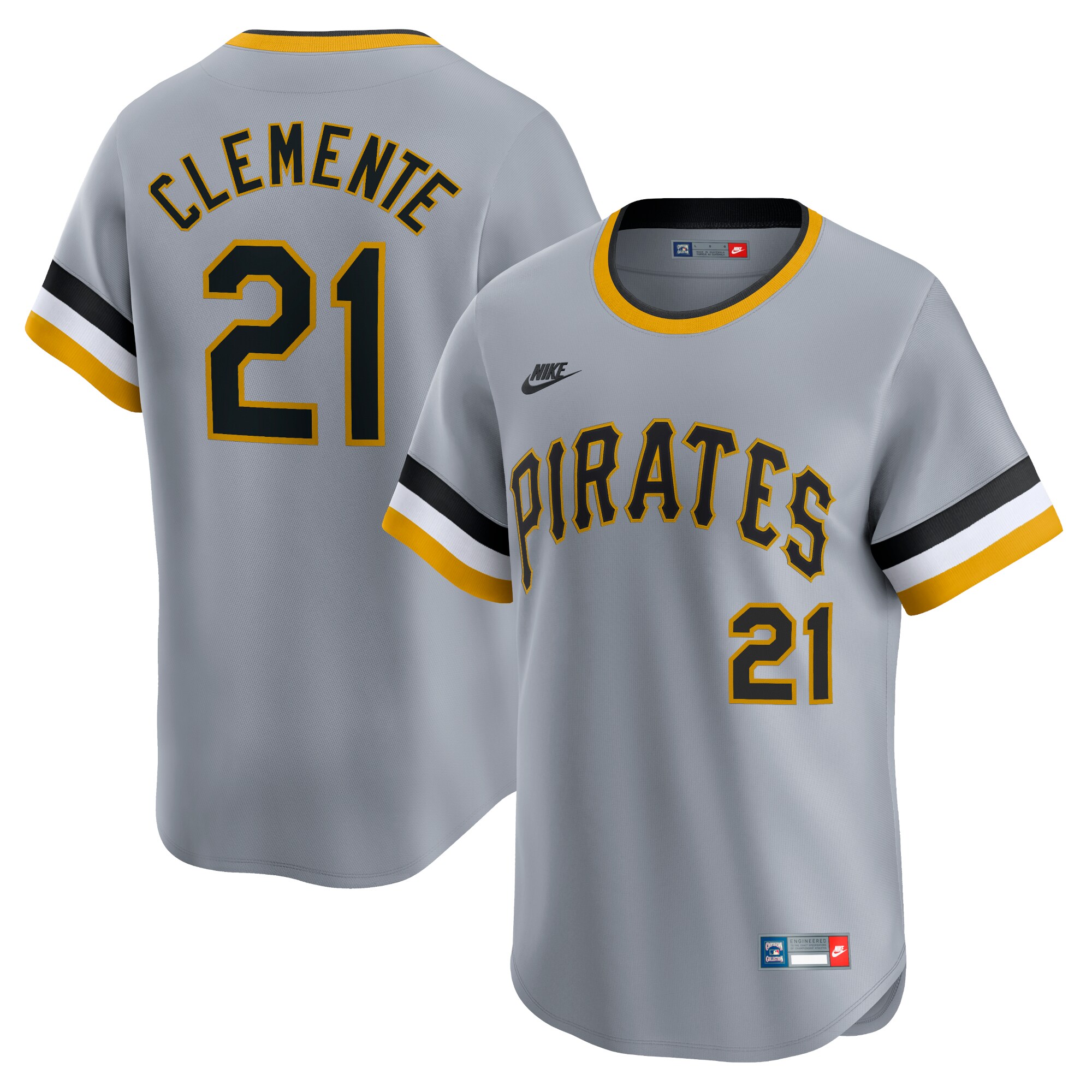 Roberto Clemente Pittsburgh Pirates Throwback Cooperstown Collection Limited Jersey - Gray