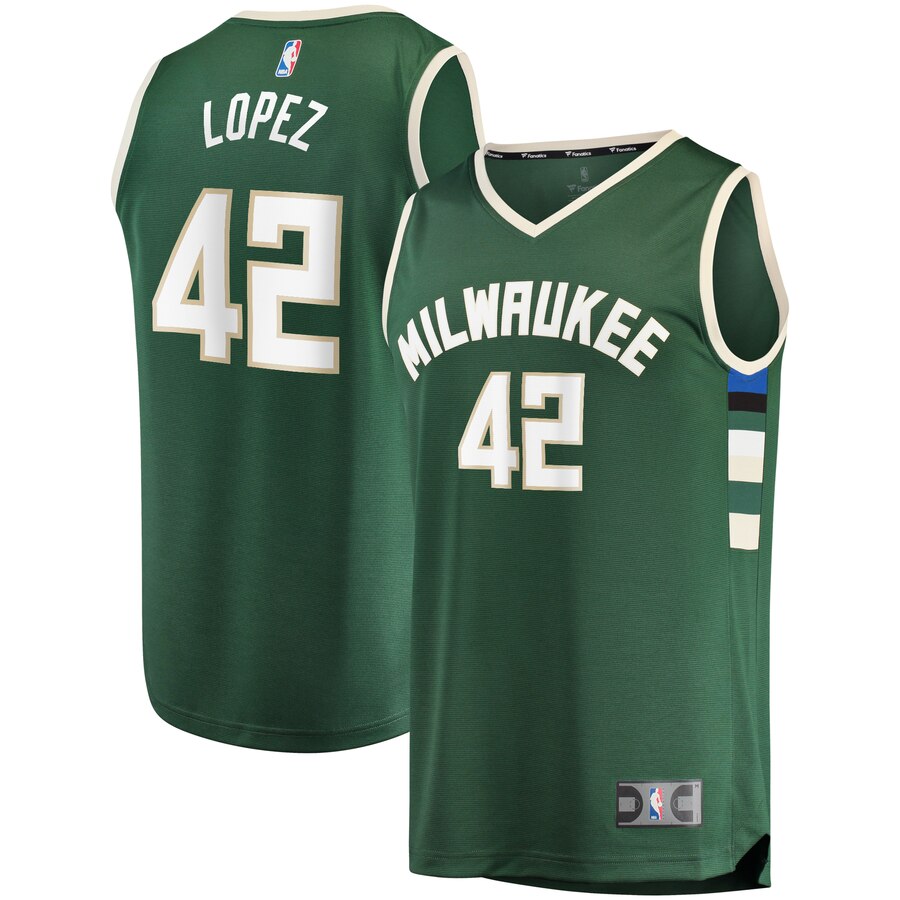 Robin Lopez Milwaukee Bucks Fanatics Branded Fast Break Replica Basketball Jersey Hunter Green - Icon Edition