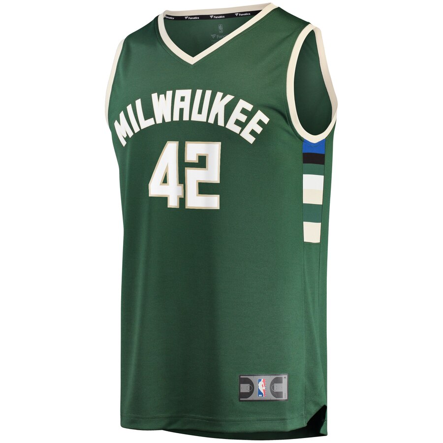 Alternative view of Robin Lopez Milwaukee Bucks Fanatics Branded Fast Break Replica Basketball Jersey Hunter Green - Icon Edition