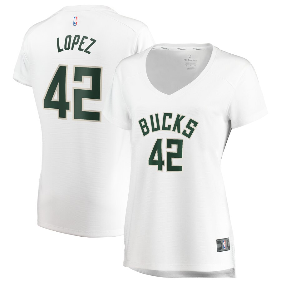 Robin Lopez Milwaukee Bucks Fanatics Branded Women's Fast Break Replica Basketball Jersey White - Association Edition
