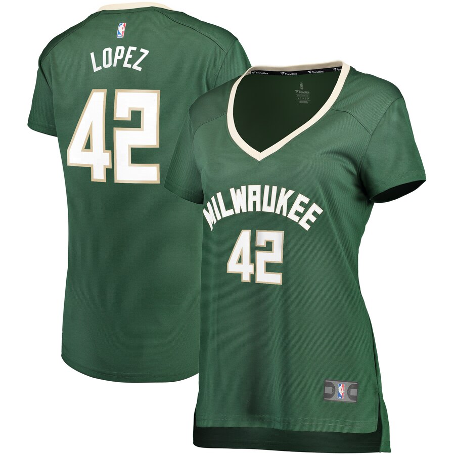 Robin Lopez Milwaukee Bucks Fanatics Branded Women's Fast Break Replica Player Basketball Jersey - Icon Edition - Hunter Green