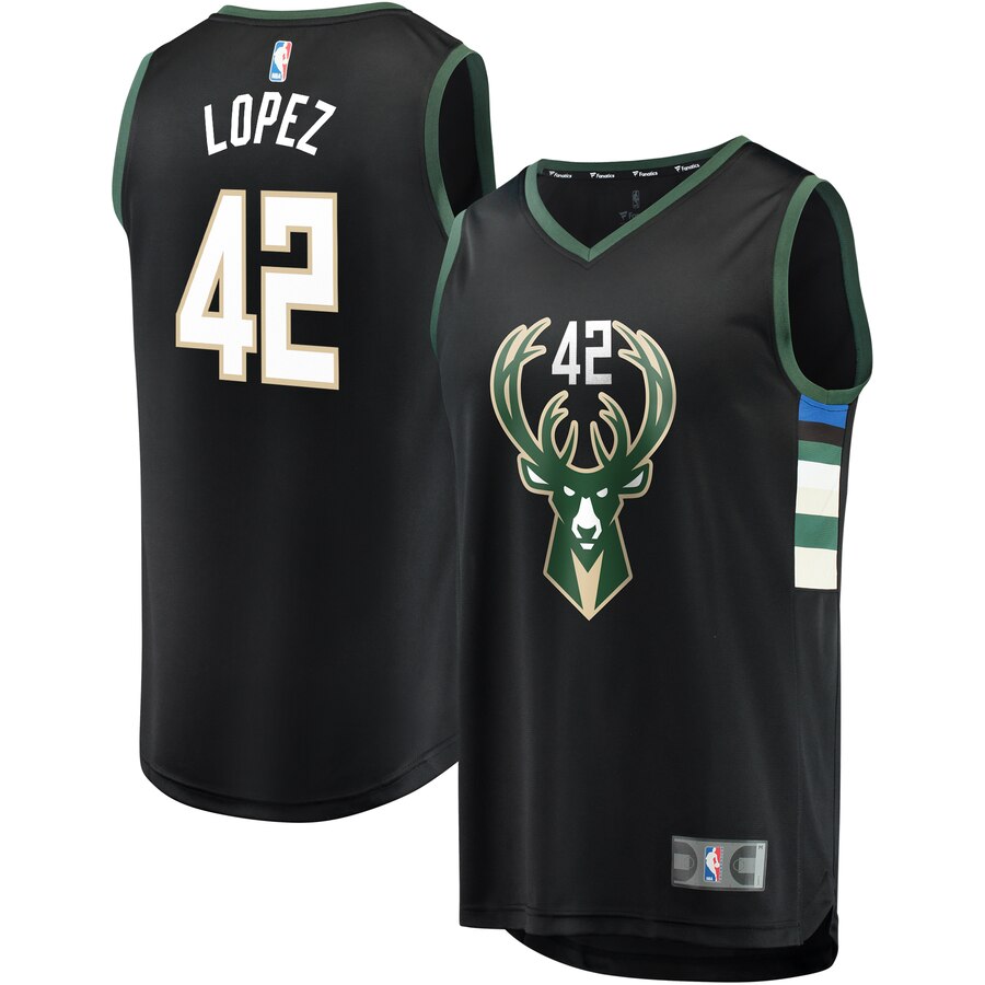 Robin Lopez Milwaukee Bucks Fanatics Branded Youth Fast Break Replica Basketball Jersey Black - Statement Edition