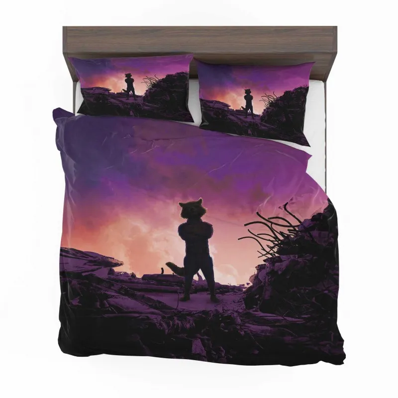 Alternative view of Rocket Raccoon Guardians Space Odyssey Bedding Set - Custom Bedding Set