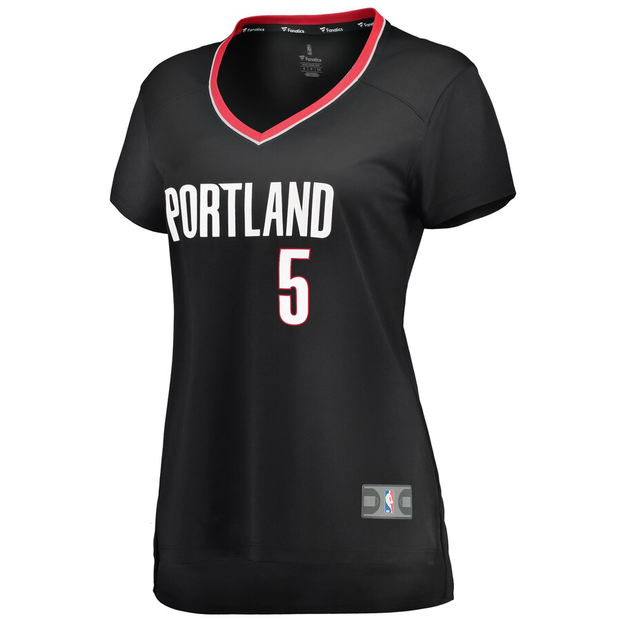 Alternative view of Rodney Hood Portland Trail Blazers Fanatics Branded Women's Fast Break Player Basketball Jersey - Icon Edition - Black