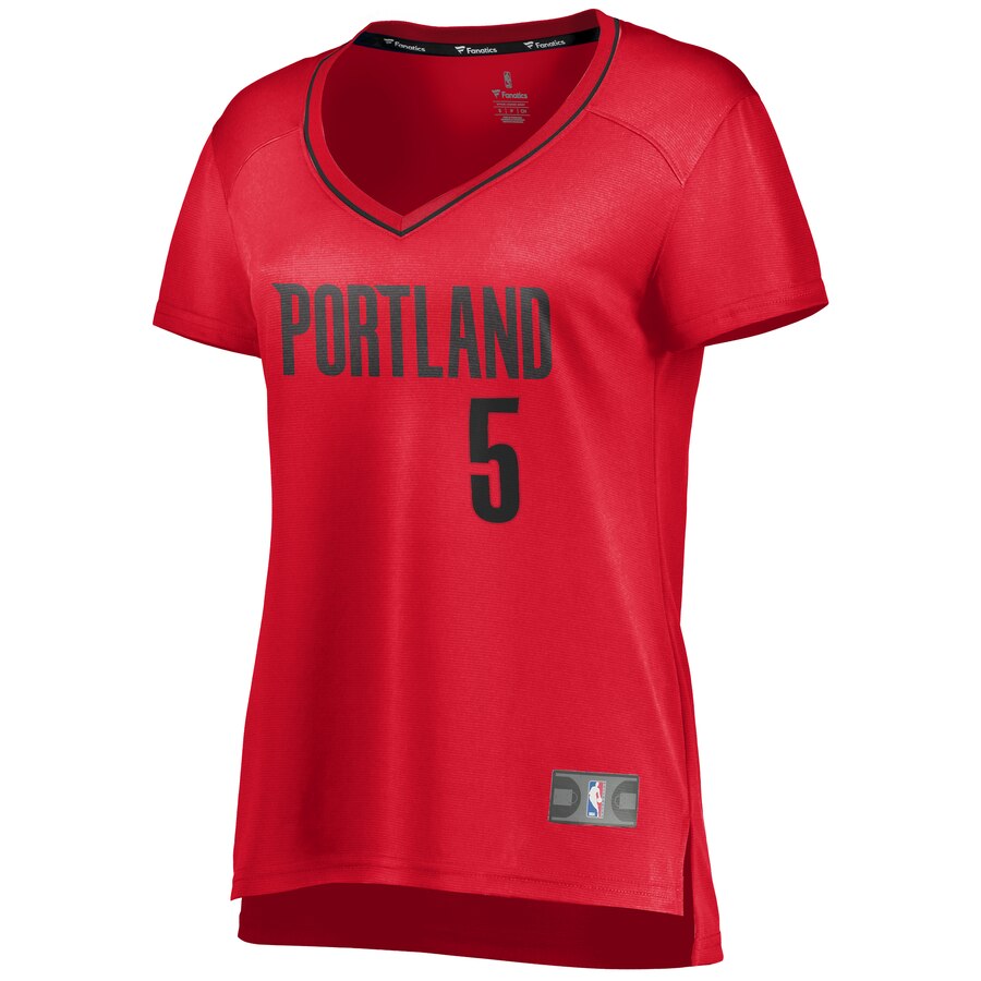 Alternative view of Rodney Hood Portland Trail Blazers Fanatics Branded Women's Fast Break Player Basketball Jersey - Statement Edition - Red