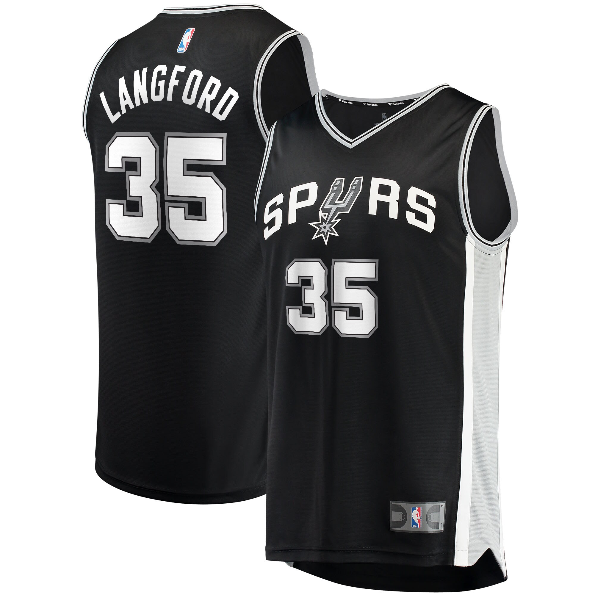 Alternative view of Romeo Langford San Antonio Spurs Fanatics Branded 2021/22 Fast Break Replica Basketball Jersey - Icon Edition - Black