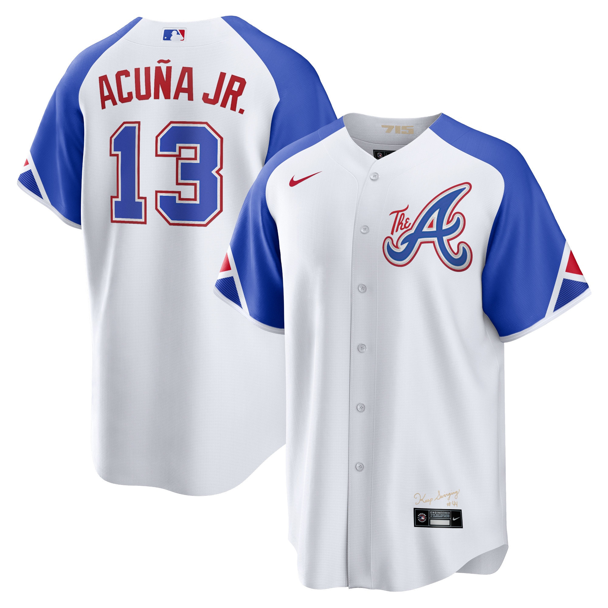 Alternative view of Ronald AcuÃƒÆ’Ã‚Â±a Jr. Atlanta Braves 2023 City Connect Replica Player Baseball Jersey - White