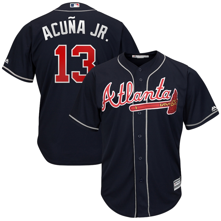 Ronald AcuÃƒÆ’Ã‚Â±a Jr. Atlanta Braves Majestic 2019 Alternate Official Cool Base Player Baseball Jersey - Navy