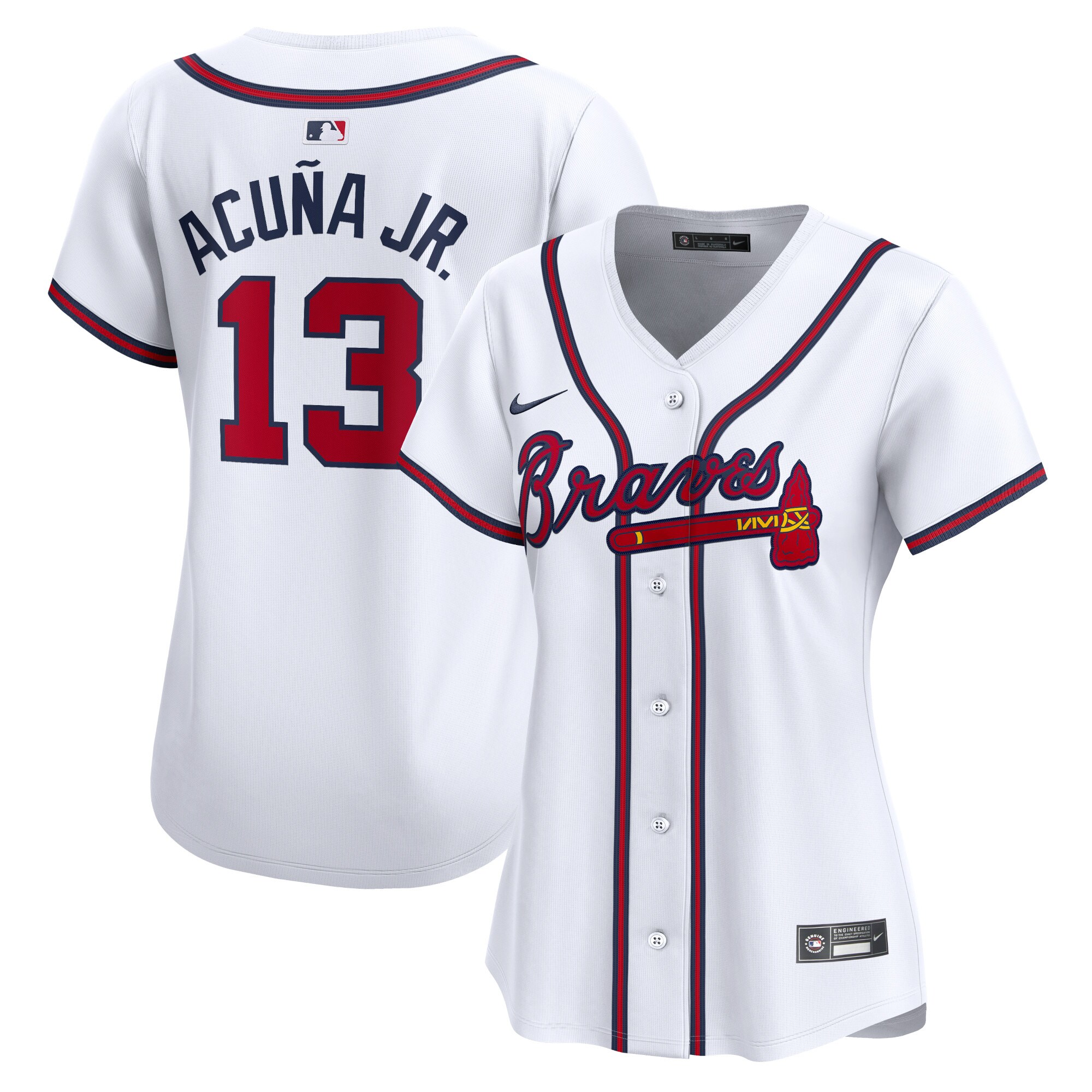 Ronald Acuna Atlanta Braves Women's Home Limited Player Baseball Jersey - White
